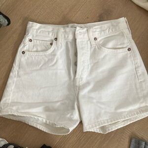 Agolde White Jean Shorts